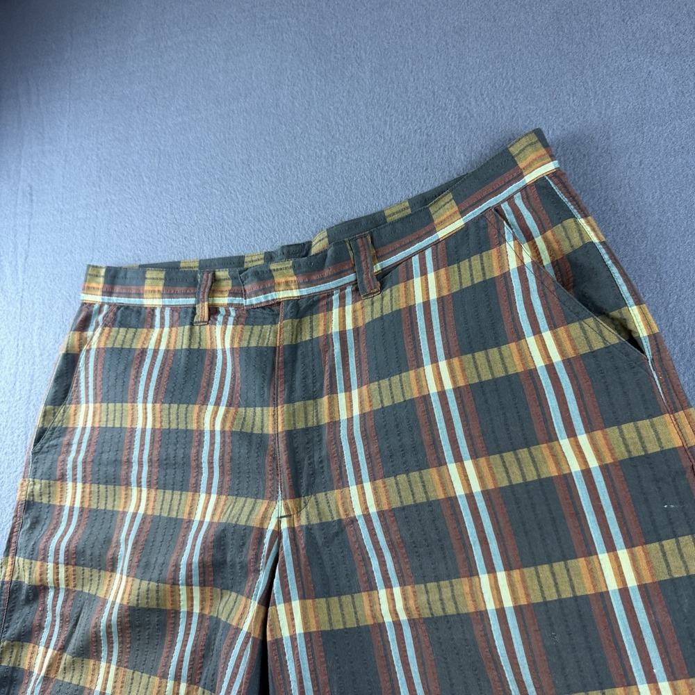 Patagonia Shorts Men's 38* Brown Thrift Plaid Seersucker Lightweight Stretch